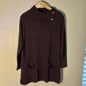 Eight Eight Eight Cotton Cowl Neck Tunic – Brown – Women’s XL – Pockets